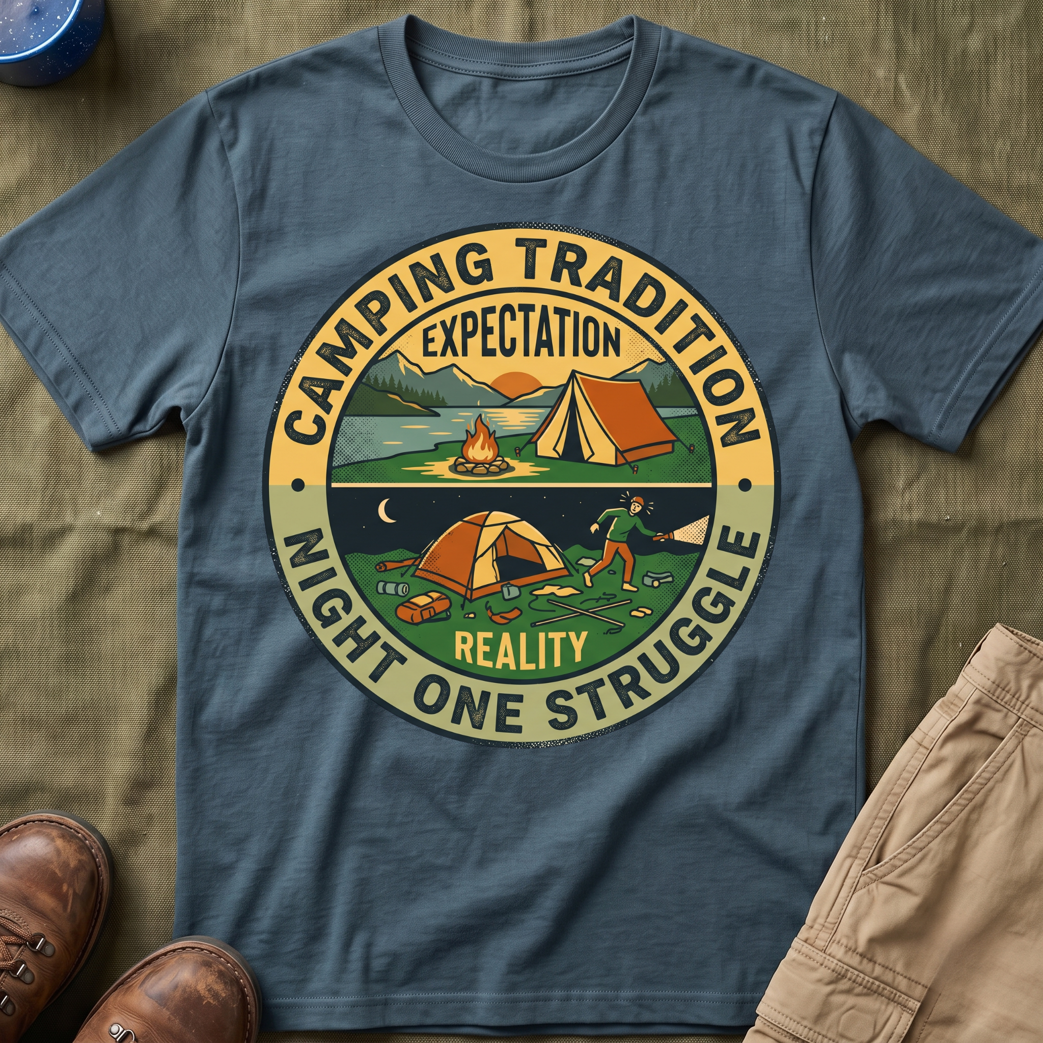 Camping Tradition — Night One Struggle Expectation Vs Reality T-Shirt