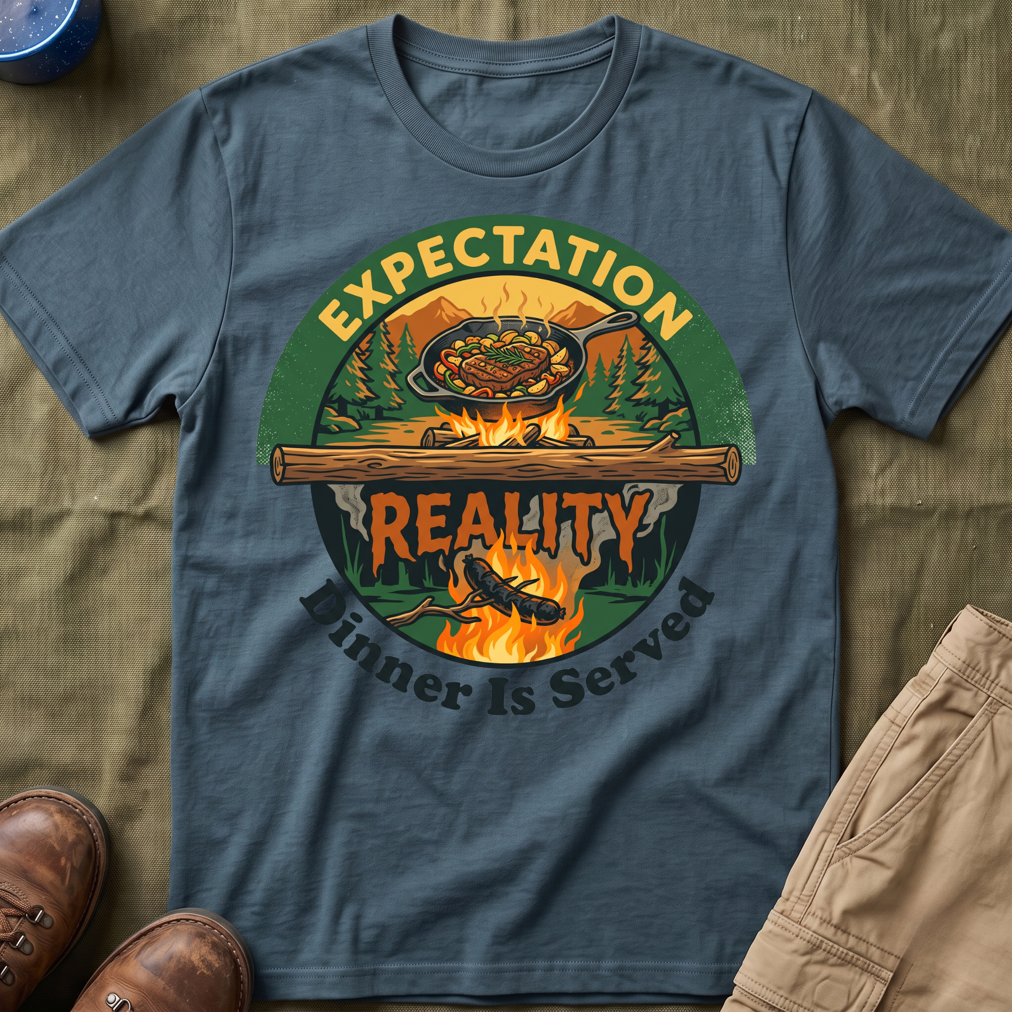Expectation vs Reality — Dinner Is Served T-Shirt
