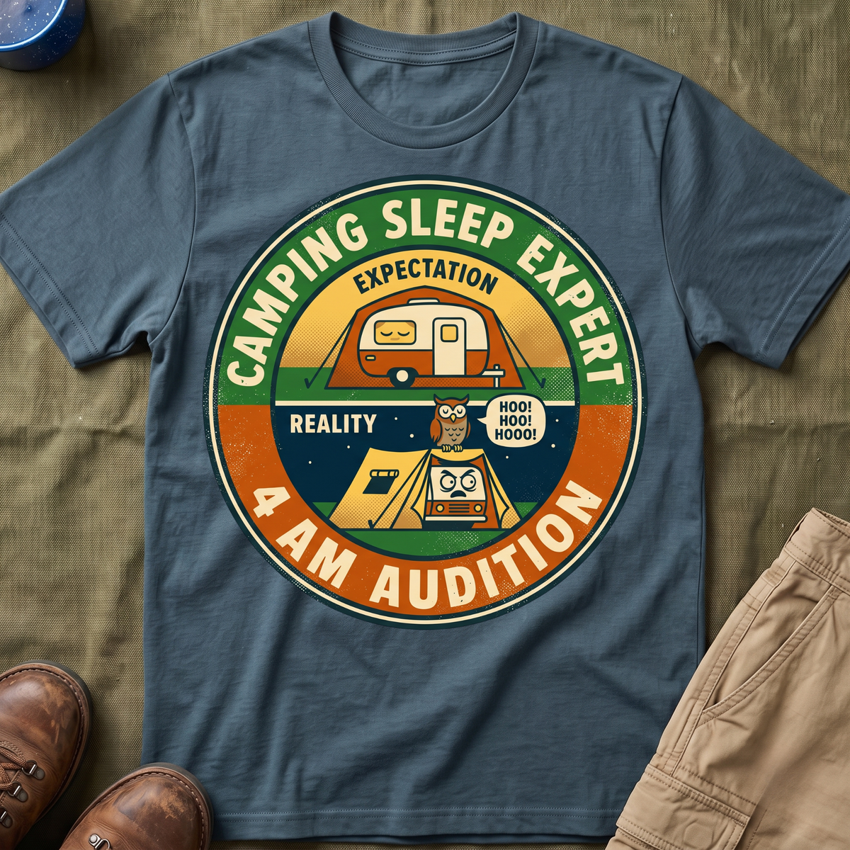 Camping Sleep Expert — 4 AM Audition T-Shirt