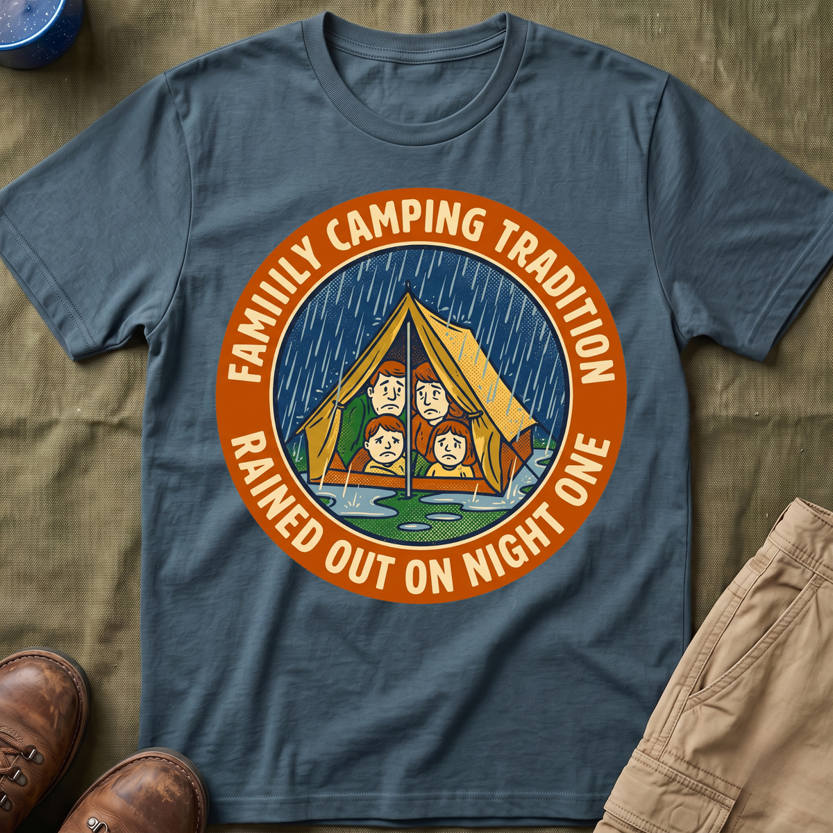 Family Camping Tradition — Rained Out On Night One T-Shirt