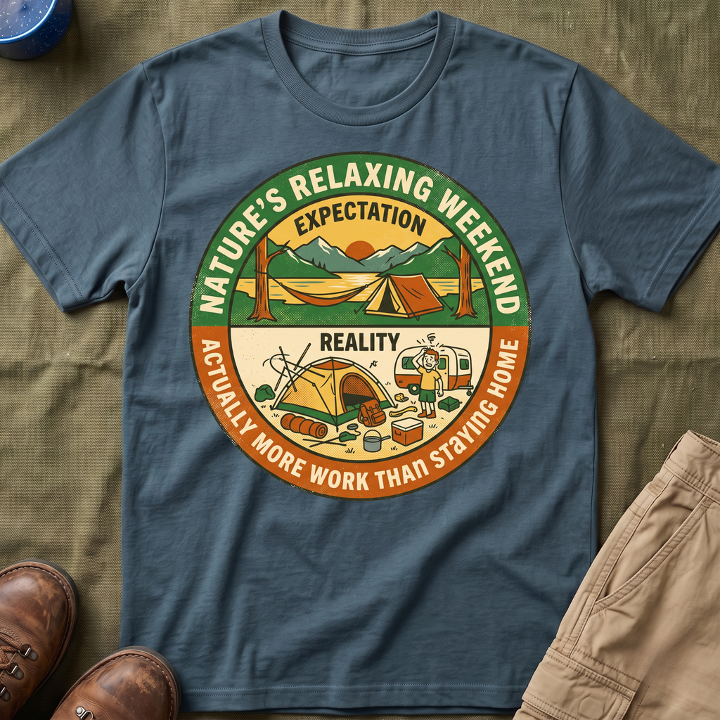 Expectation: Nature's Relaxing Weekend —  Reality: Actually More Work Than Staying Home T-Shirt