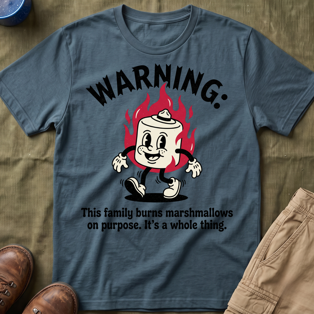 This Family Burns Marshmallows On Purpose Retro T-Shirt