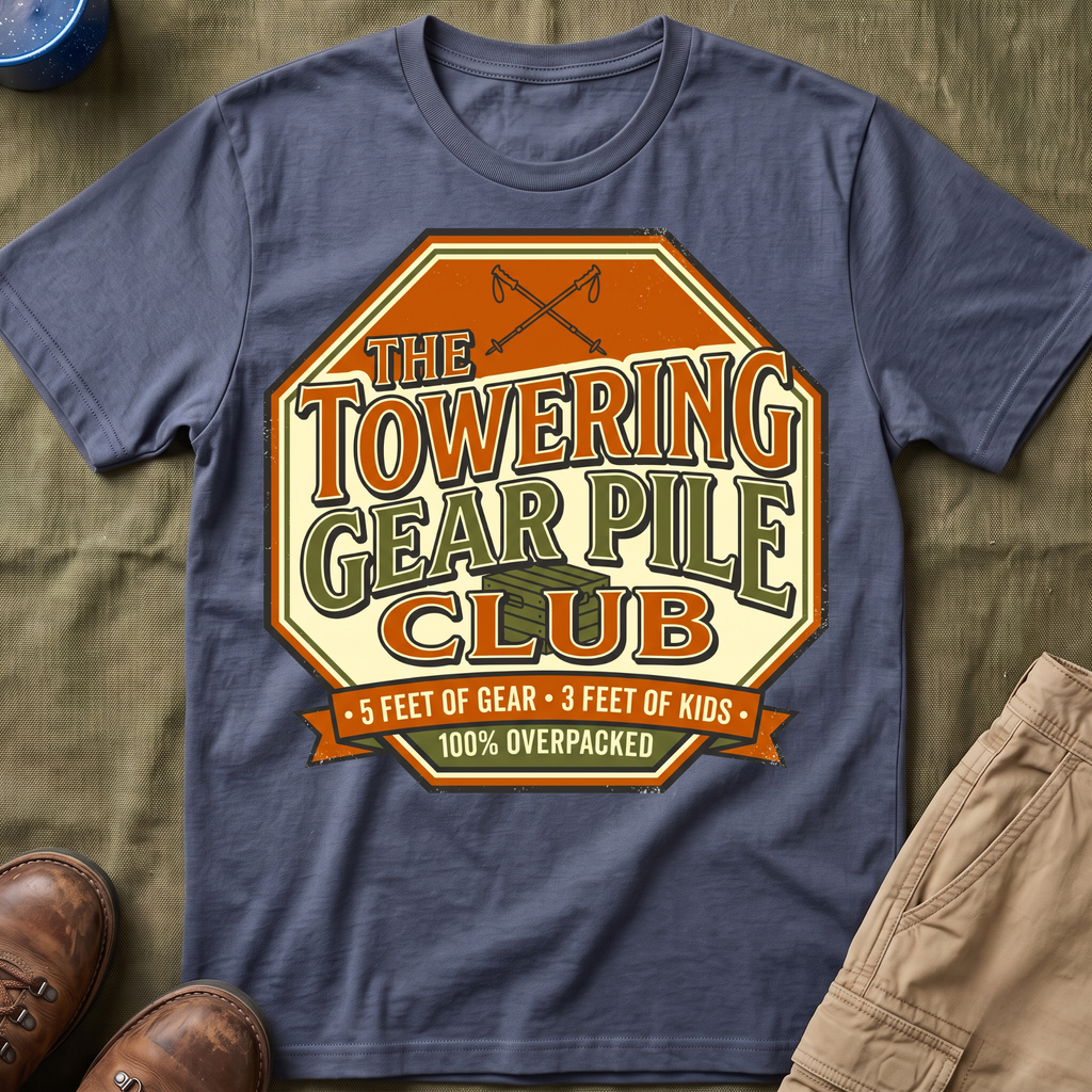 The Towering Gear Pile Club — 100% Overpacked T-Shirt