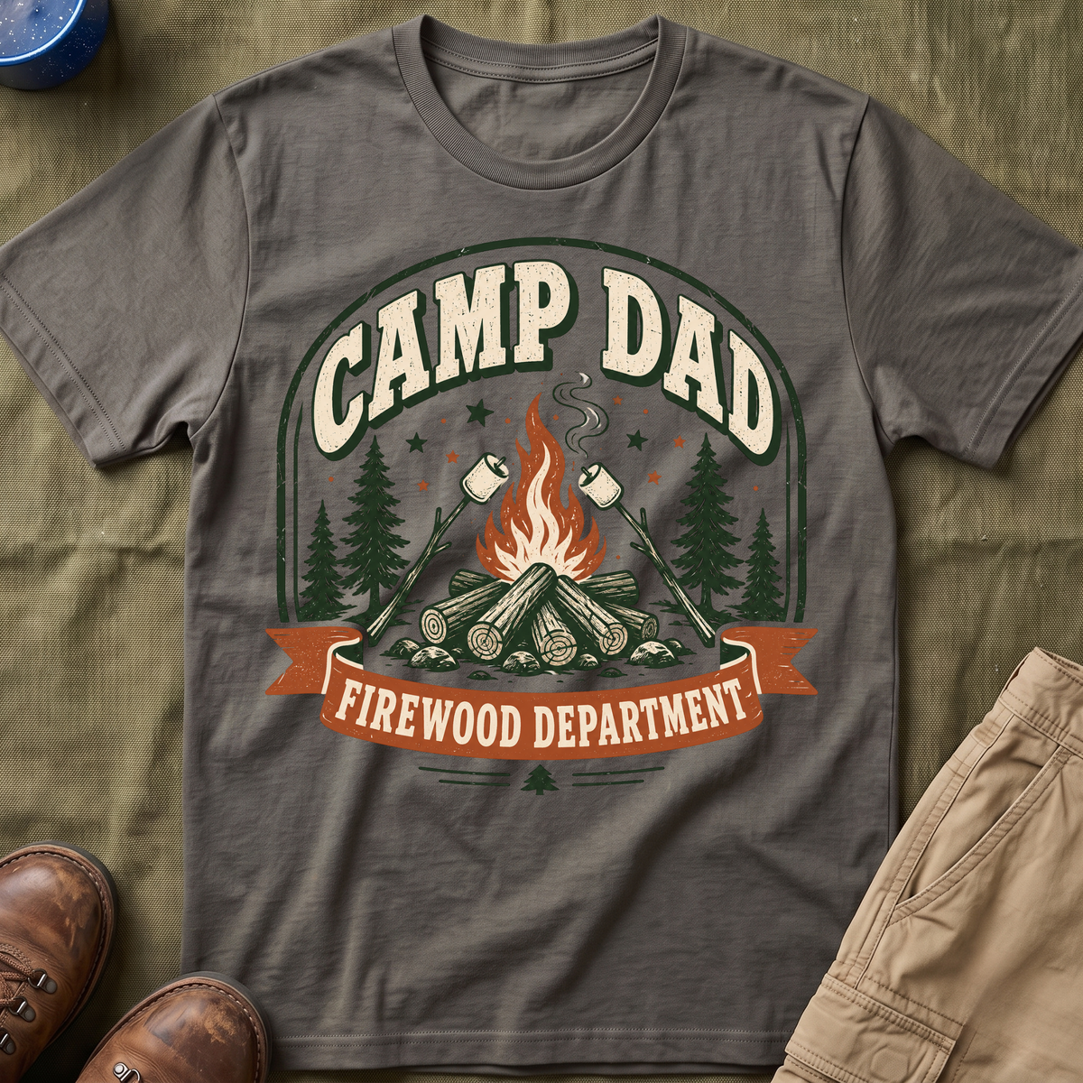 Camp Dad — Firewood Department Retro T-Shirt