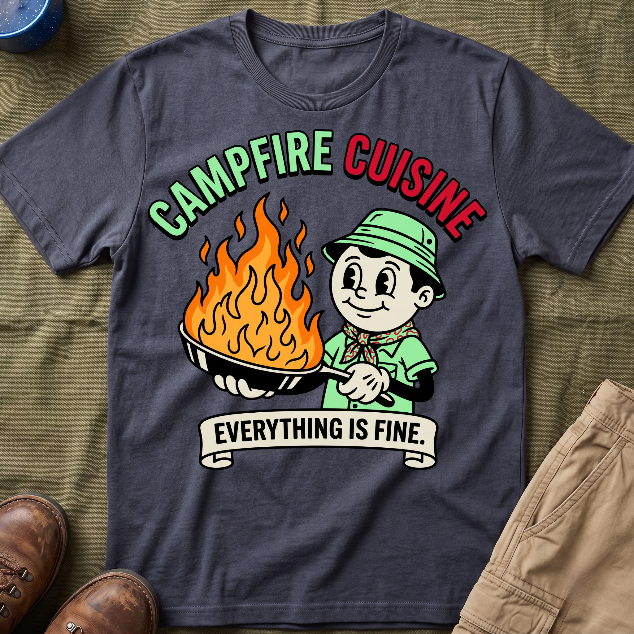 Campfire Cuisine — Everything Is Fine T-Shirt