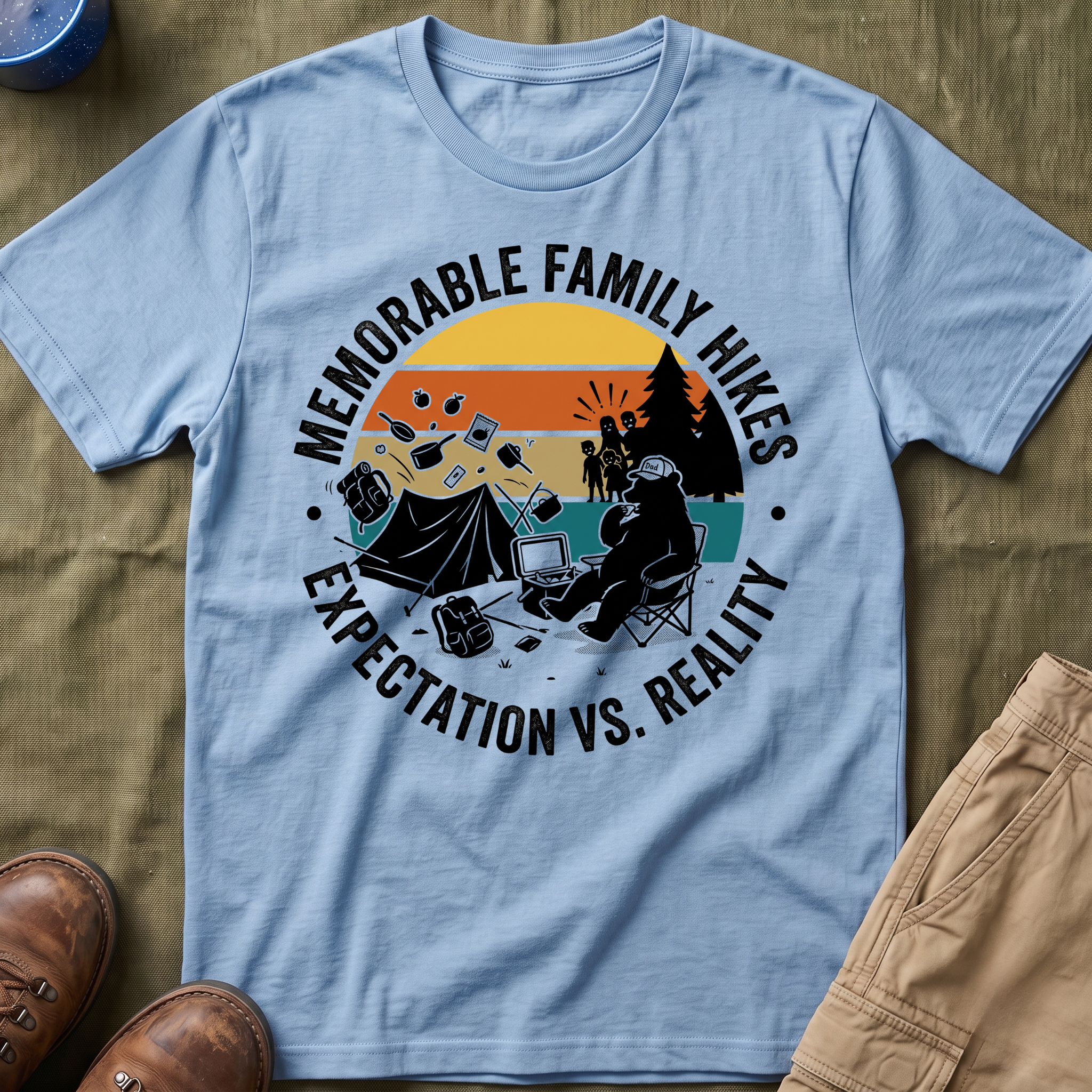 Memorable Family Hikes —  Expectation VS Reality With The Bear T-Shirt
