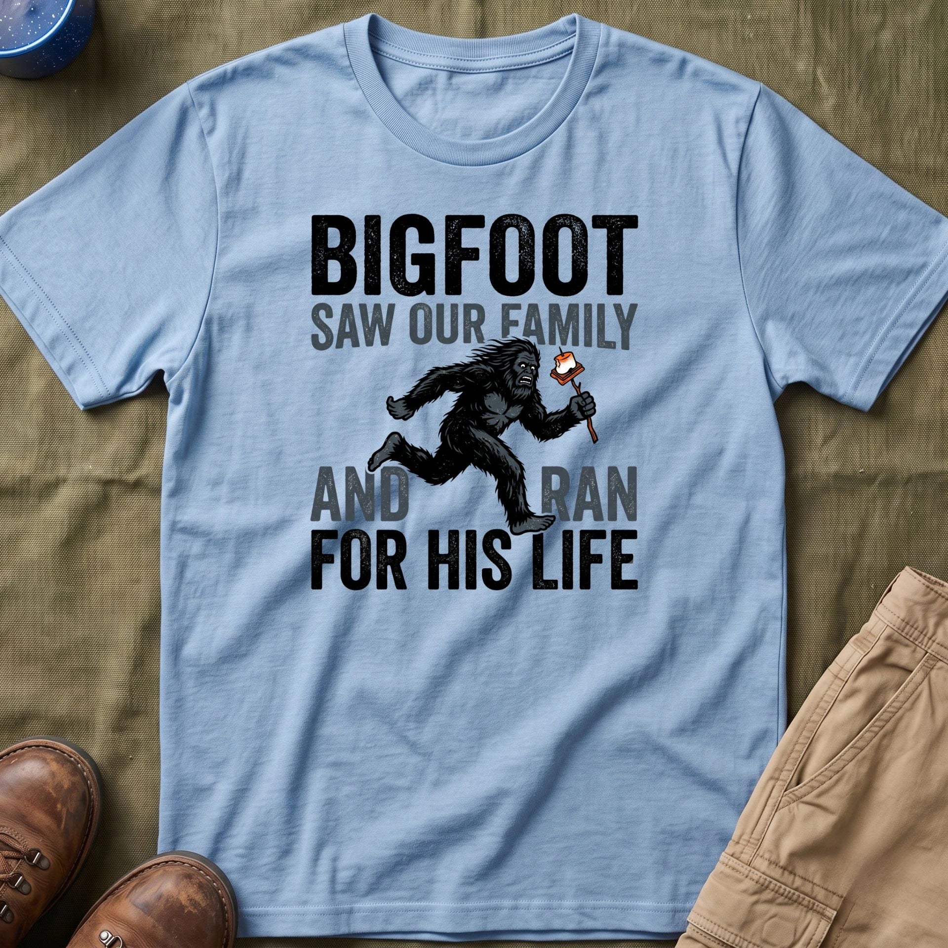 Bigfoot Saw Our Family And Ran For His Life Matching T-Shirt