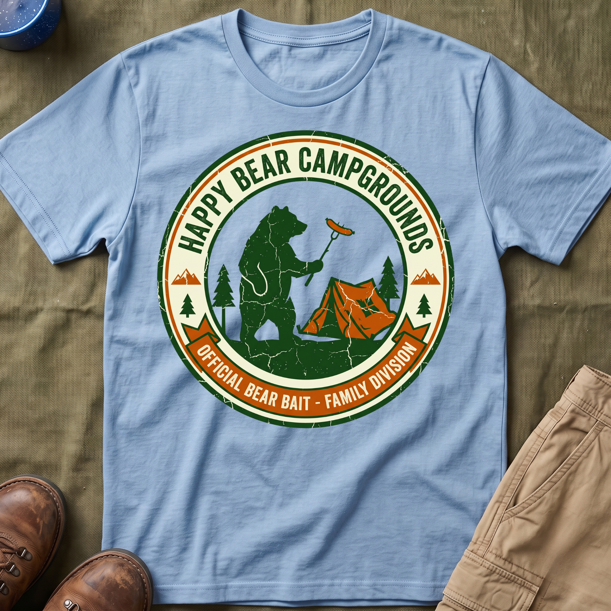 Happy Bear Campgrounds — Official Bear Bait Family Division T-Shirt