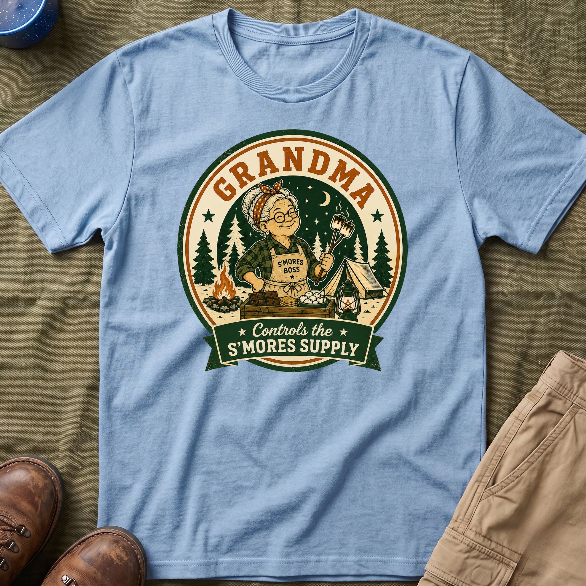 Grandma — Controls The S'Mores Supply Matching T-Shirt