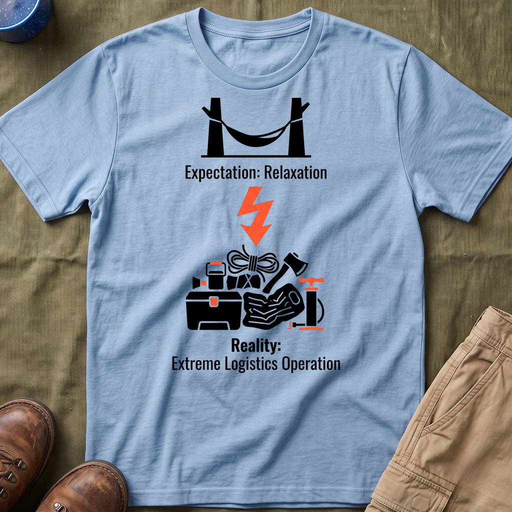 Expectation: Relaxation — Reality: Extreme Logistics Operations Family Camping T-Shirt