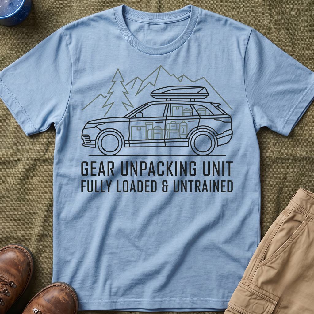 Gear Unpacking Unit — Fully Loaded and Untrained T-Shirt