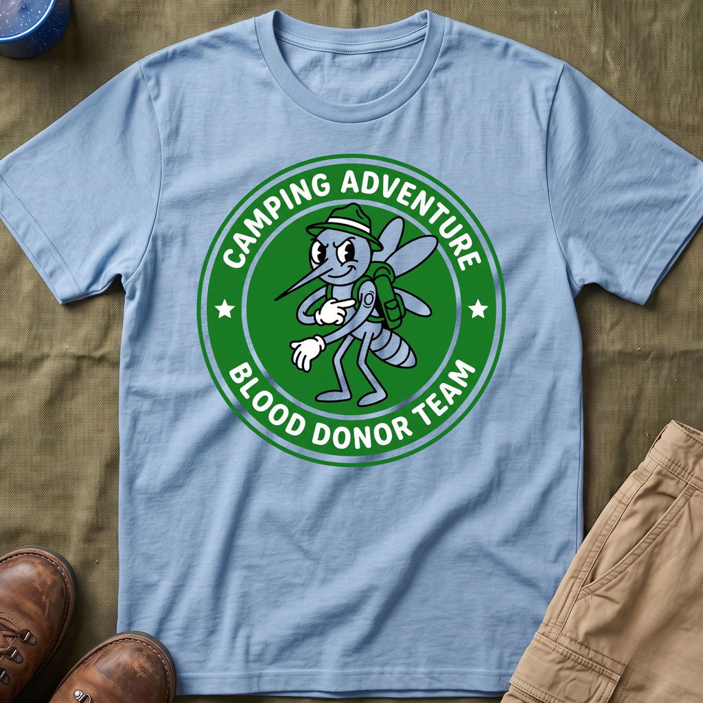 Camping Adventure — Blood Donor Team With Mosquitoes T-Shirt