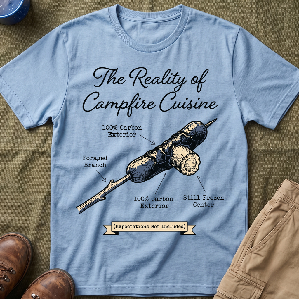 The Reality of Campfire Cuisine — Expectations Not Included T-Shirt
