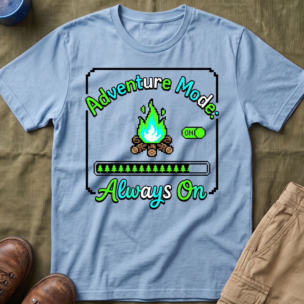 Adventure Mode Always On — 8-Bit T-Shirt