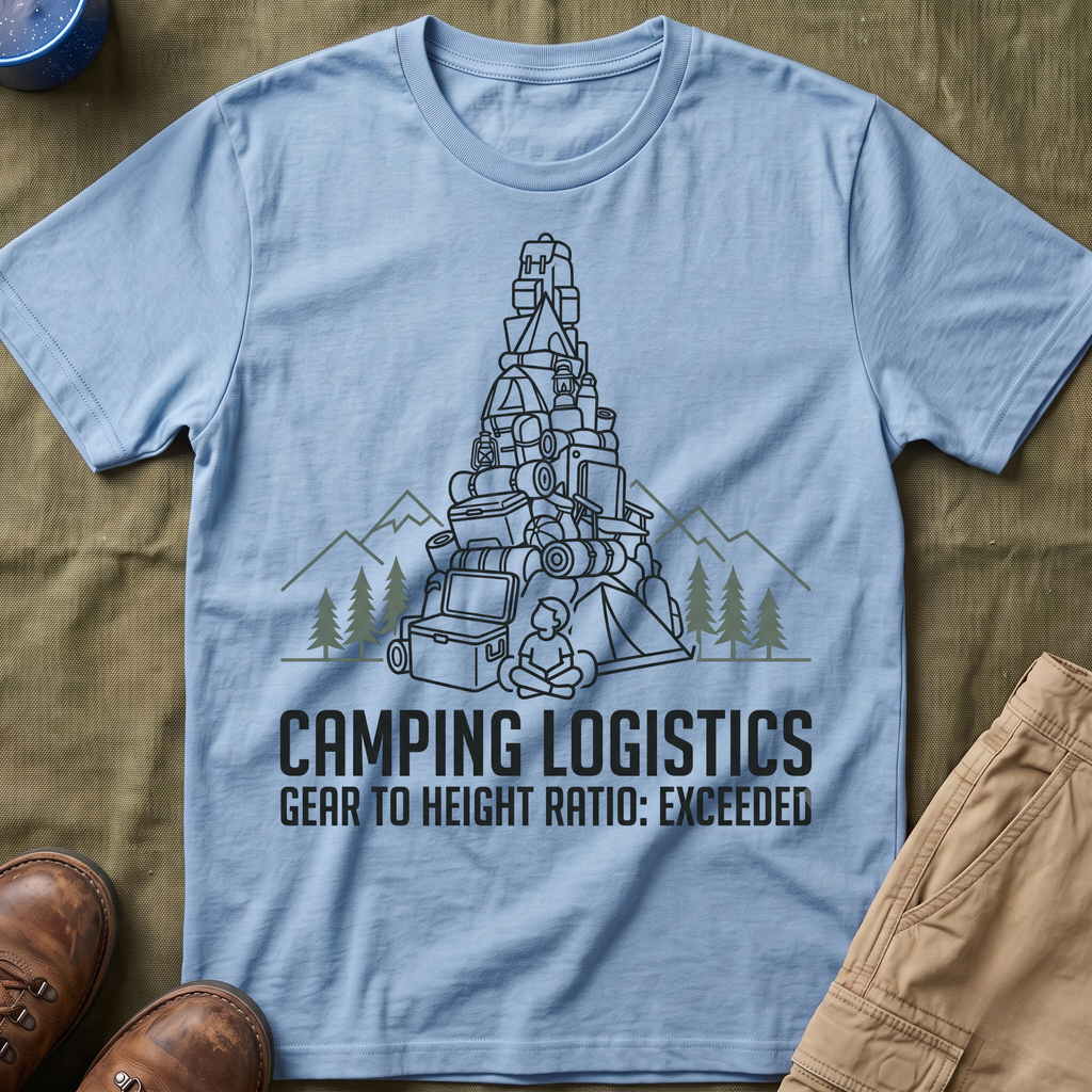 Camping Logistics — Gear To Height Ratio Exceeded Camping T-Shirt