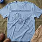 Family Camping Survival Schematic With The Bear T-Shirt