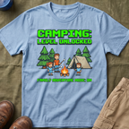 Camping — Level Unlocked Family Adventure Mode On 8-Bit T-Shirt