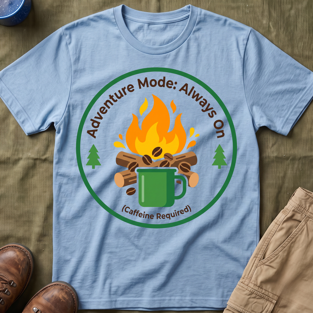 Adventure Mode — Always On (Caffeine Required) T-Shirt