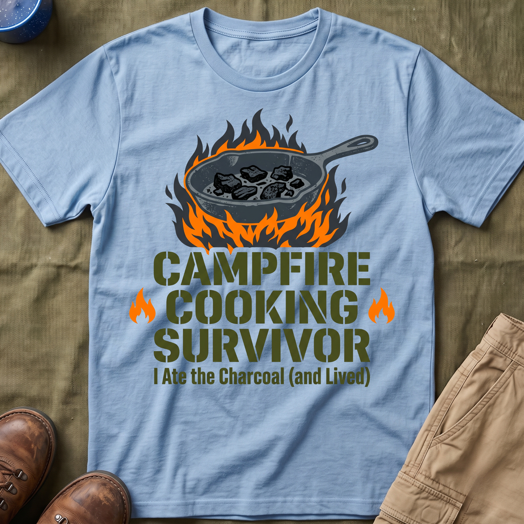 Campfire Cooking Survivor — I Ate the Charcoal (and Survived) Family Camping T-Shirt