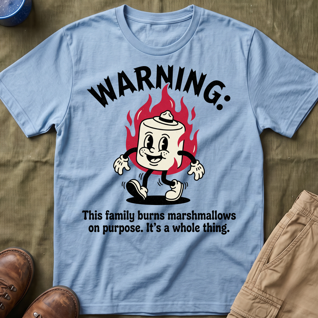 This Family Burns Marshmallows On Purpose Retro T-Shirt