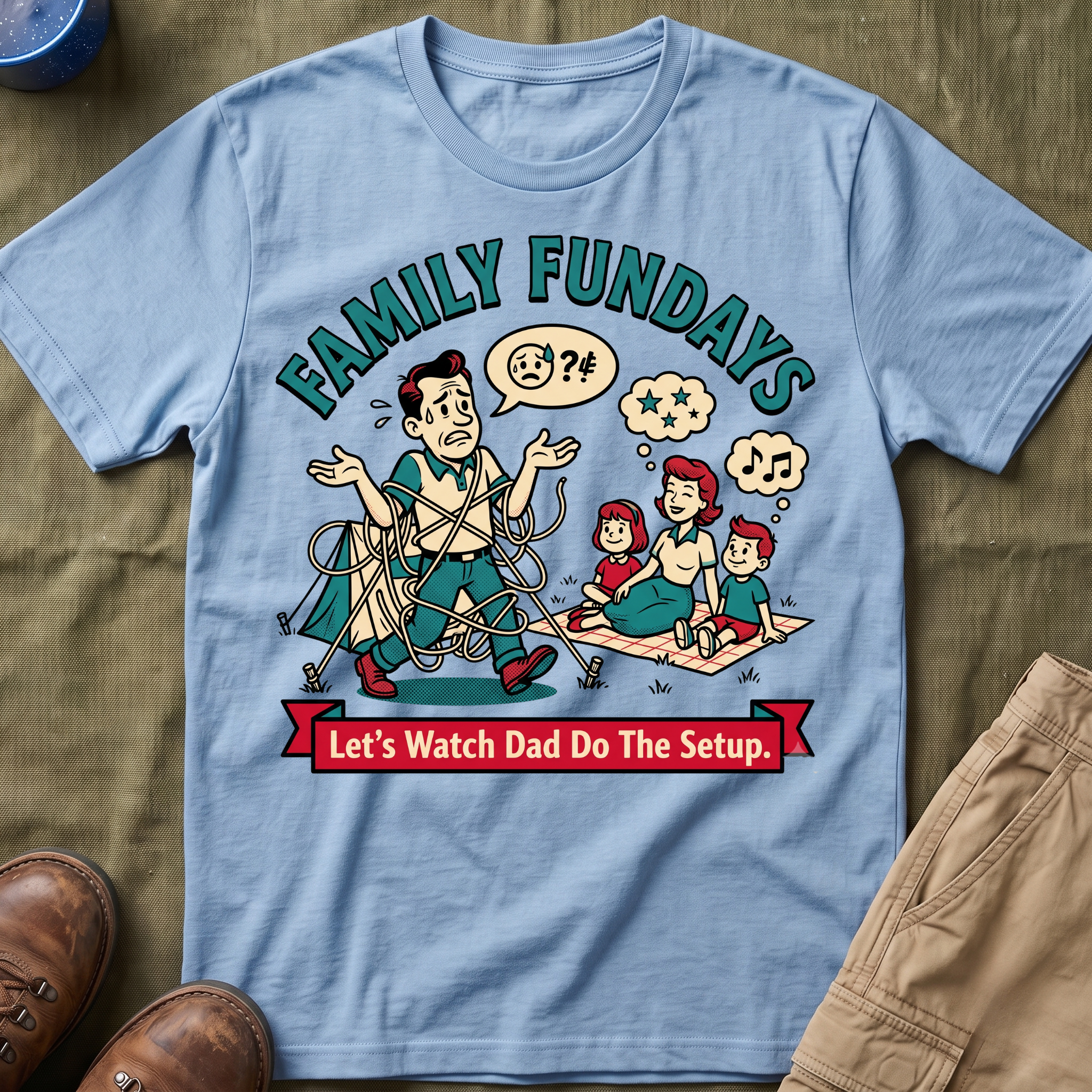 Family Fundays — Let's Watch Dad Do The Setup T-Shirt