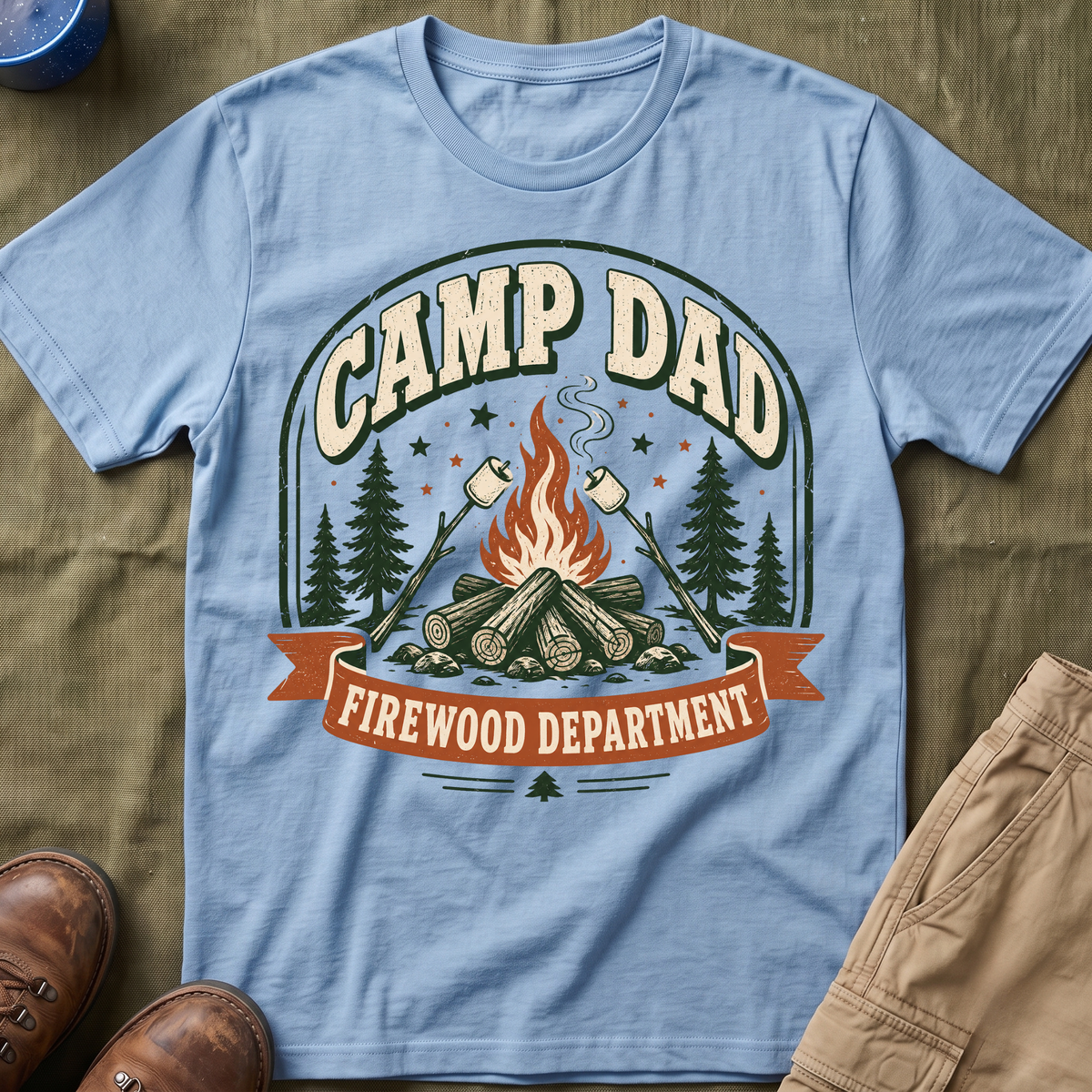 Camp Dad — Firewood Department Retro T-Shirt