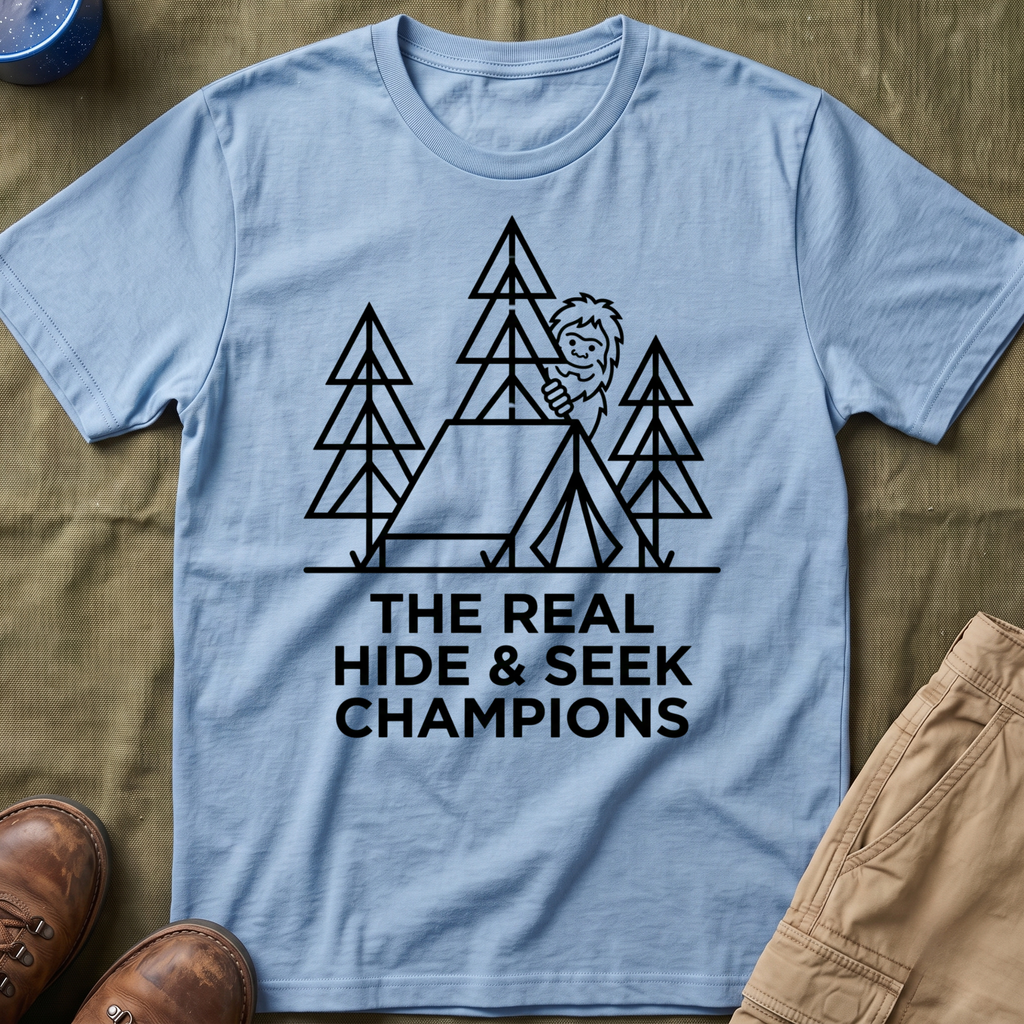 The Real Hide & Seek Champions With Bigfoot — Light Edition T-Shirt