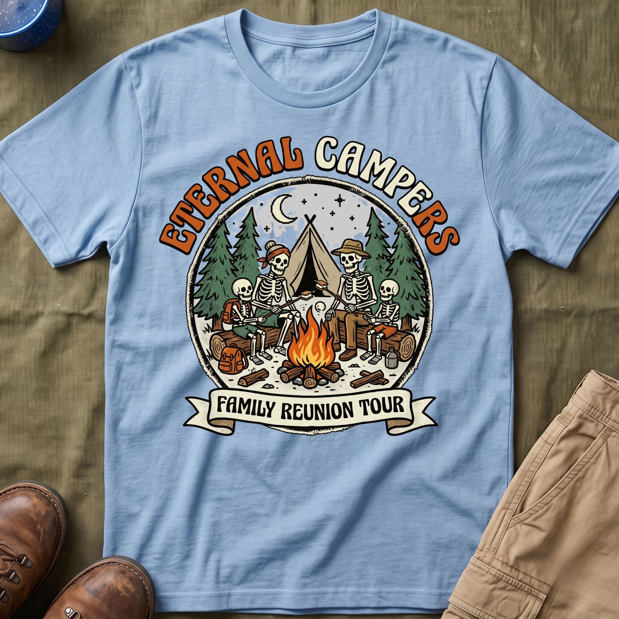 Eternal Campers — Family Reunion Tour With Skeleton T-Shirt