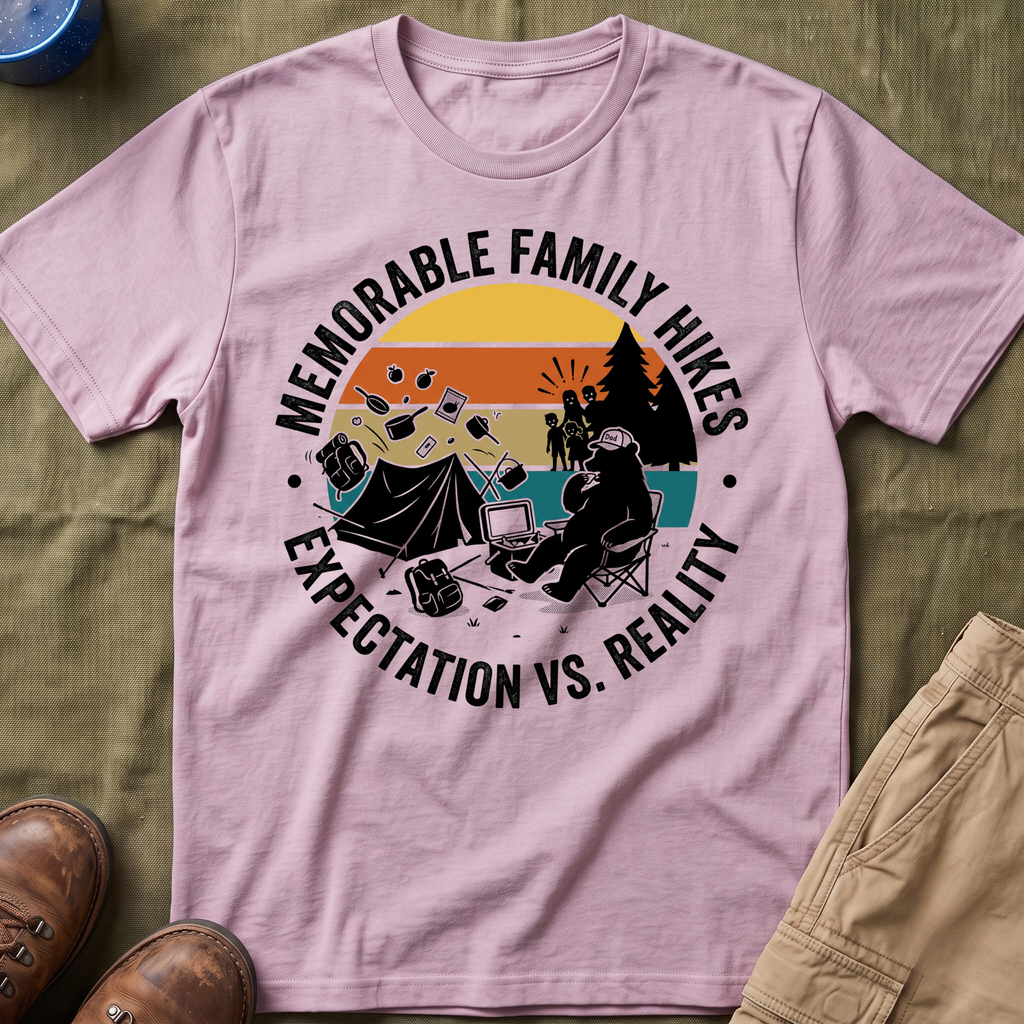 Memorable Family Hikes —  Expectation VS Reality With The Bear T-Shirt