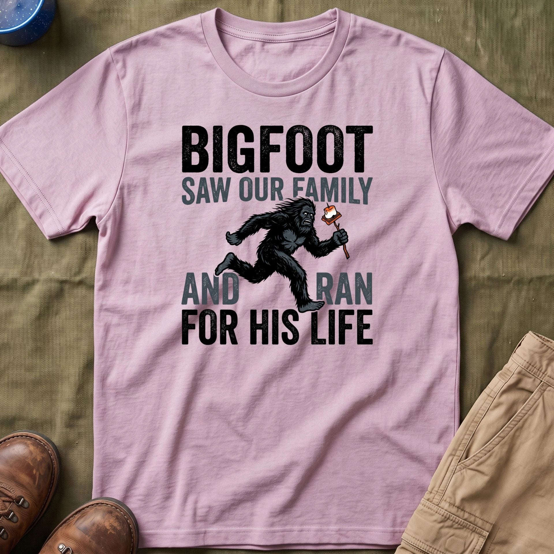 Bigfoot Saw Our Family And Ran For His Life Matching T-Shirt