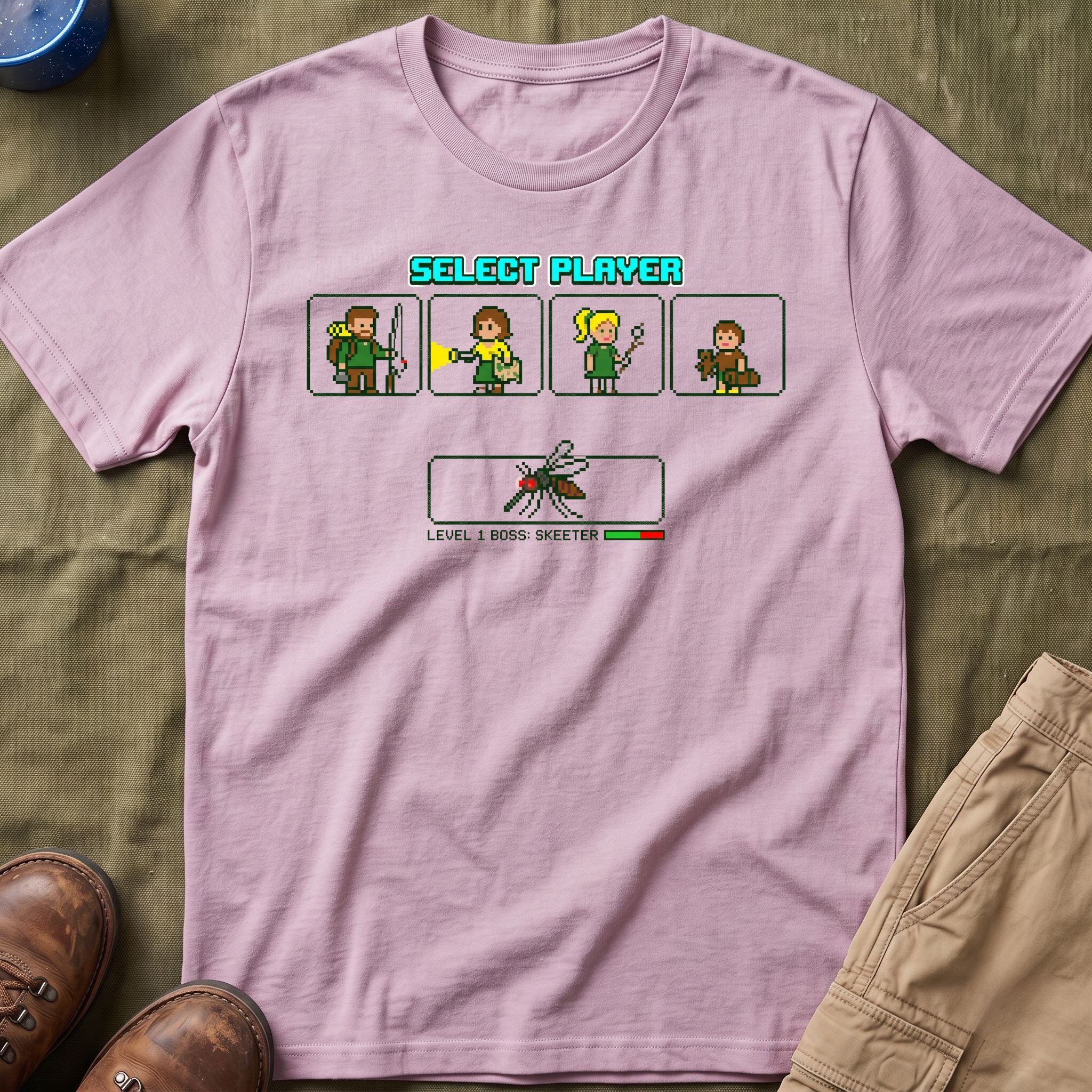 Select Player — With Mosquitoes 8-Bit T-Shirt