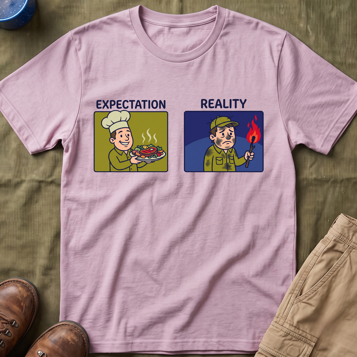 Campfire Diner Expectation vs Reality T-Shirt