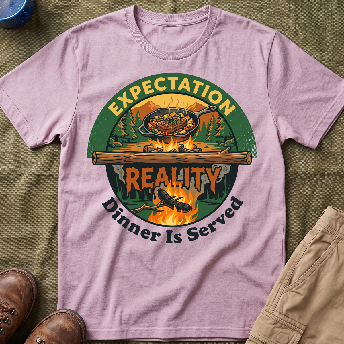 Expectation vs Reality — Dinner Is Served T-Shirt