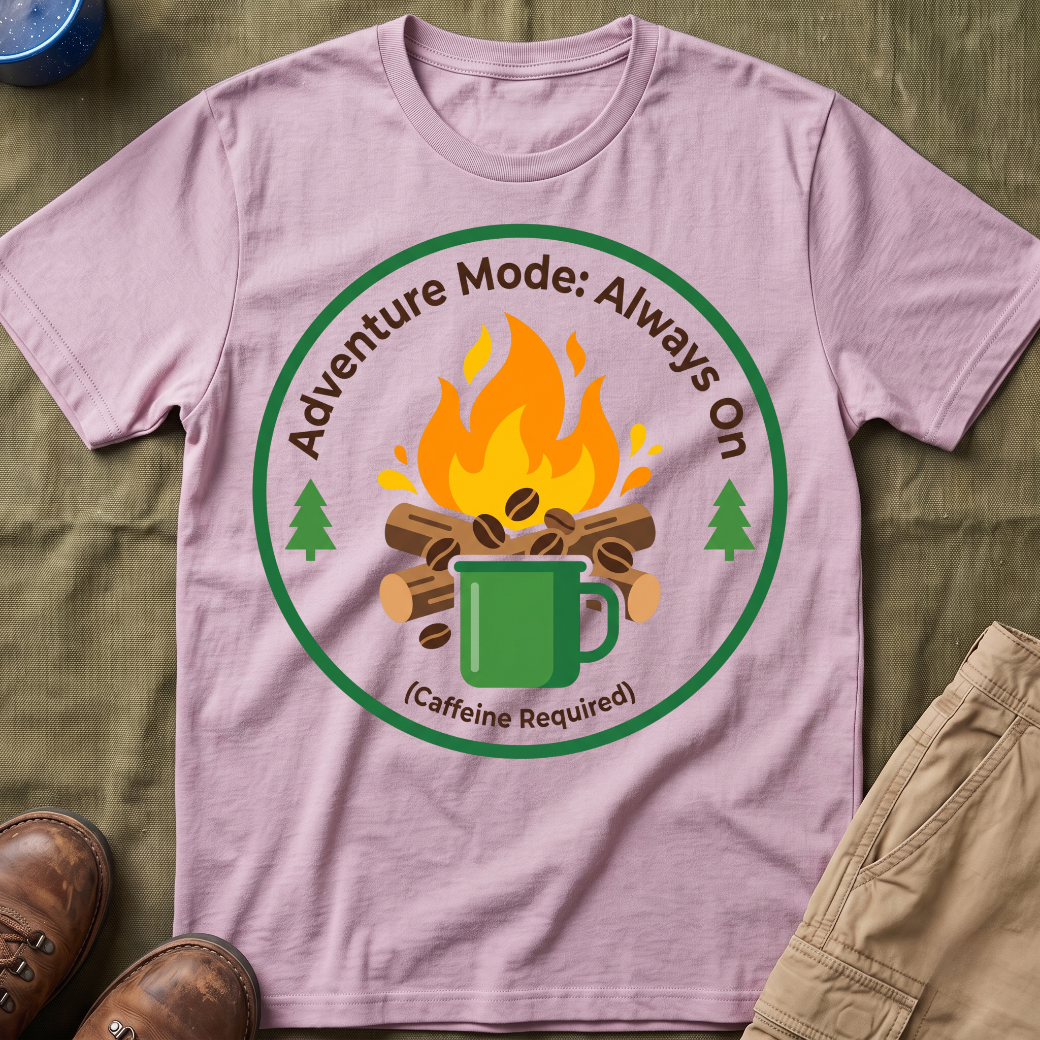 Adventure Mode — Always On (Caffeine Required) T-Shirt