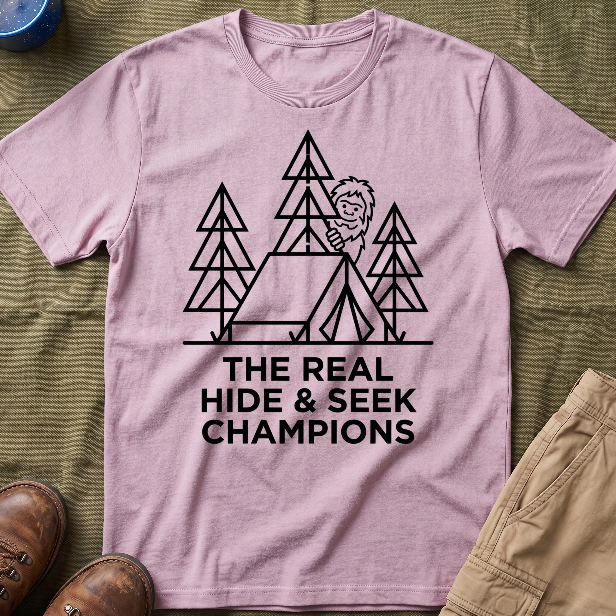 The Real Hide & Seek Champions With Bigfoot — Light Edition T-Shirt