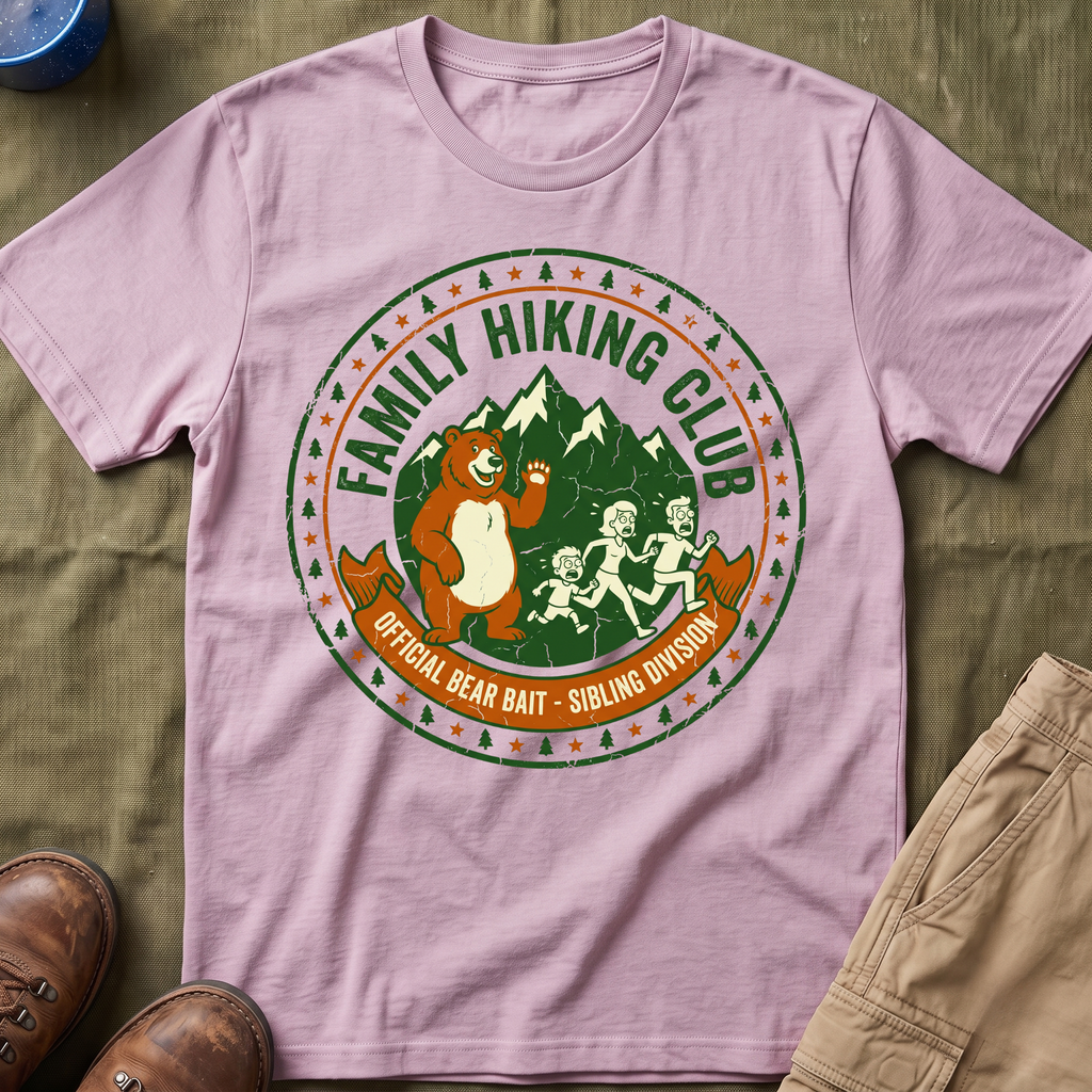Family Hiking Club — Official Bear Bait Sibling Division T-Shirt