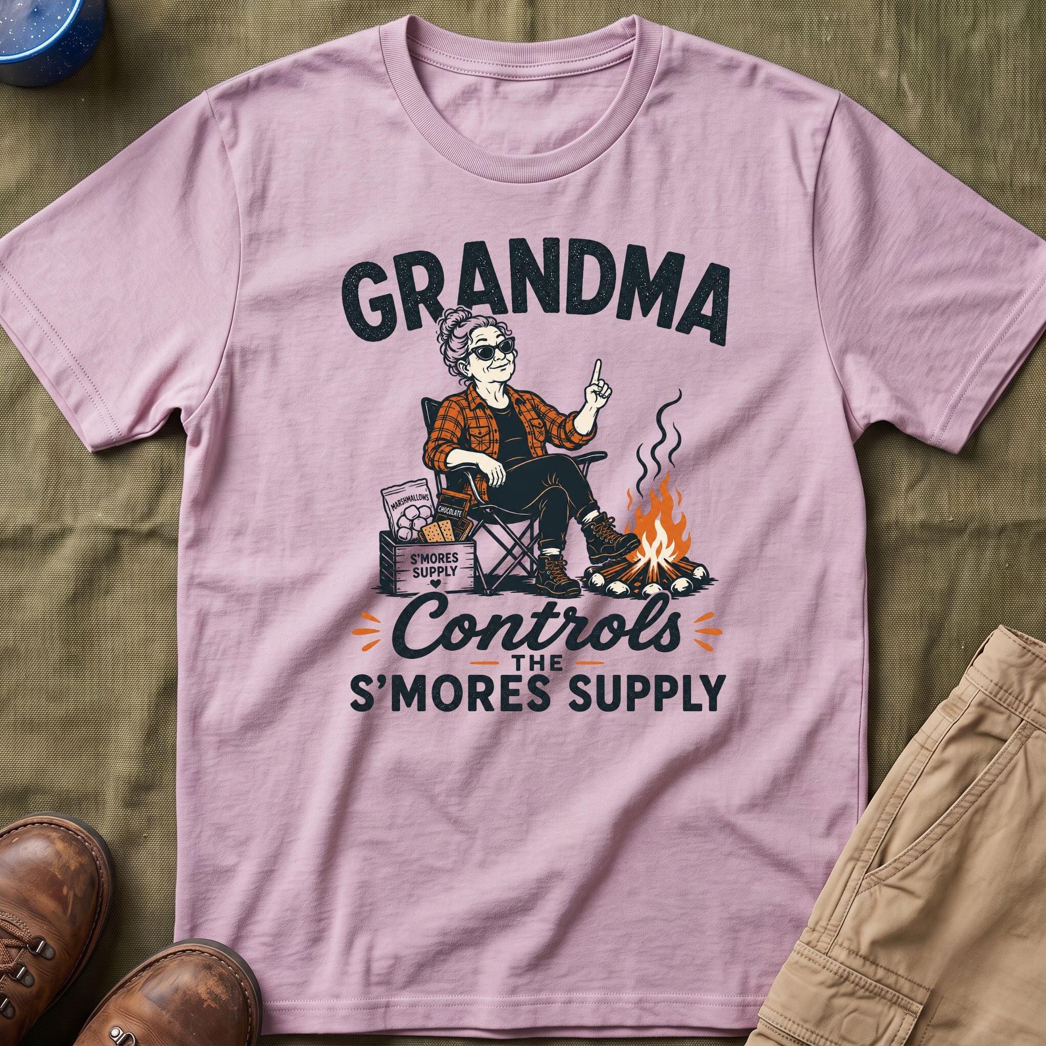Grandma — Controls The S'Mores Supply Matching T-Shirt
