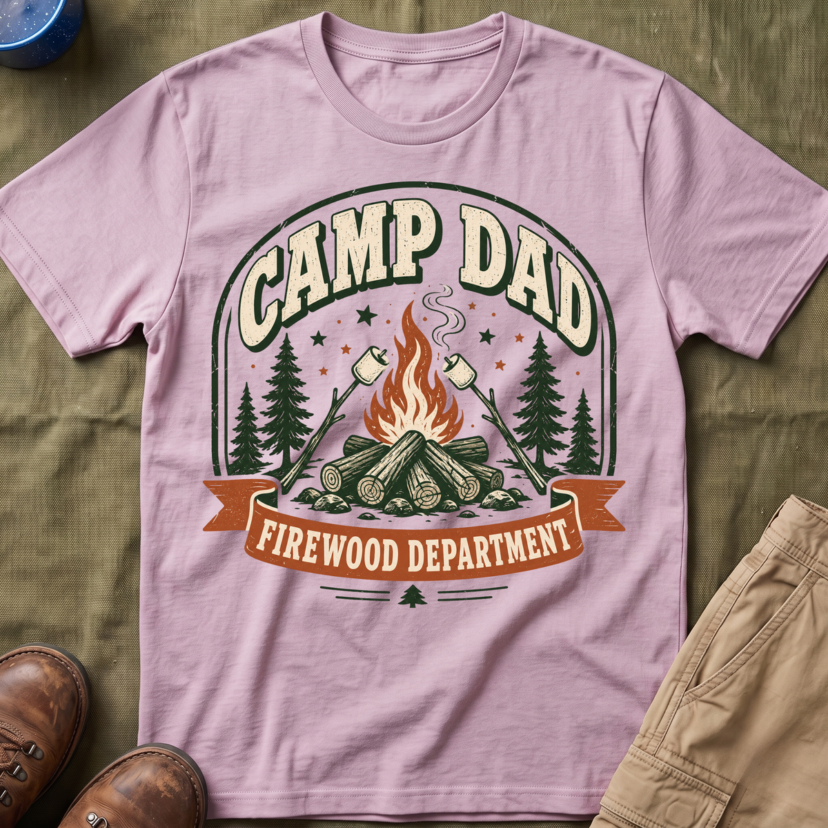 Camp Dad — Firewood Department Retro T-Shirt