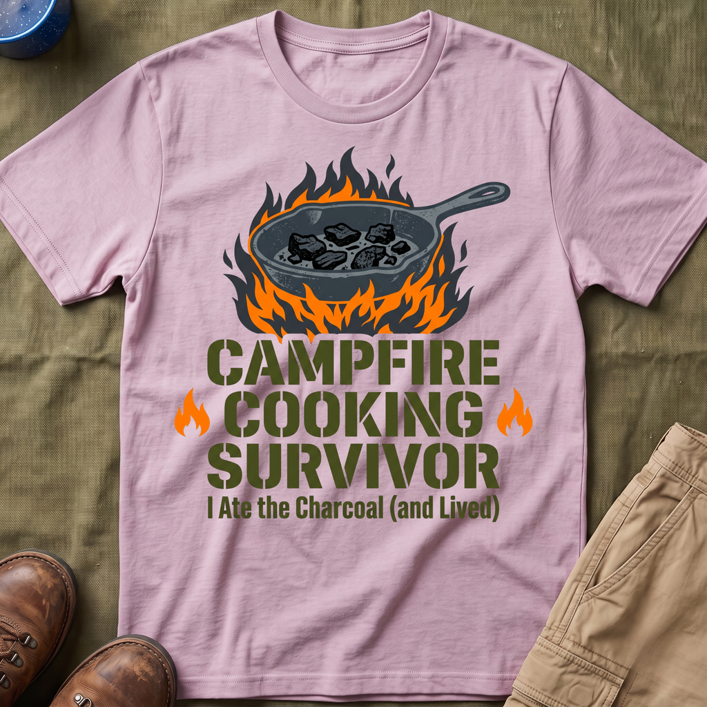 Campfire Cooking Survivor — I Ate the Charcoal (and Survived) Family Camping T-Shirt