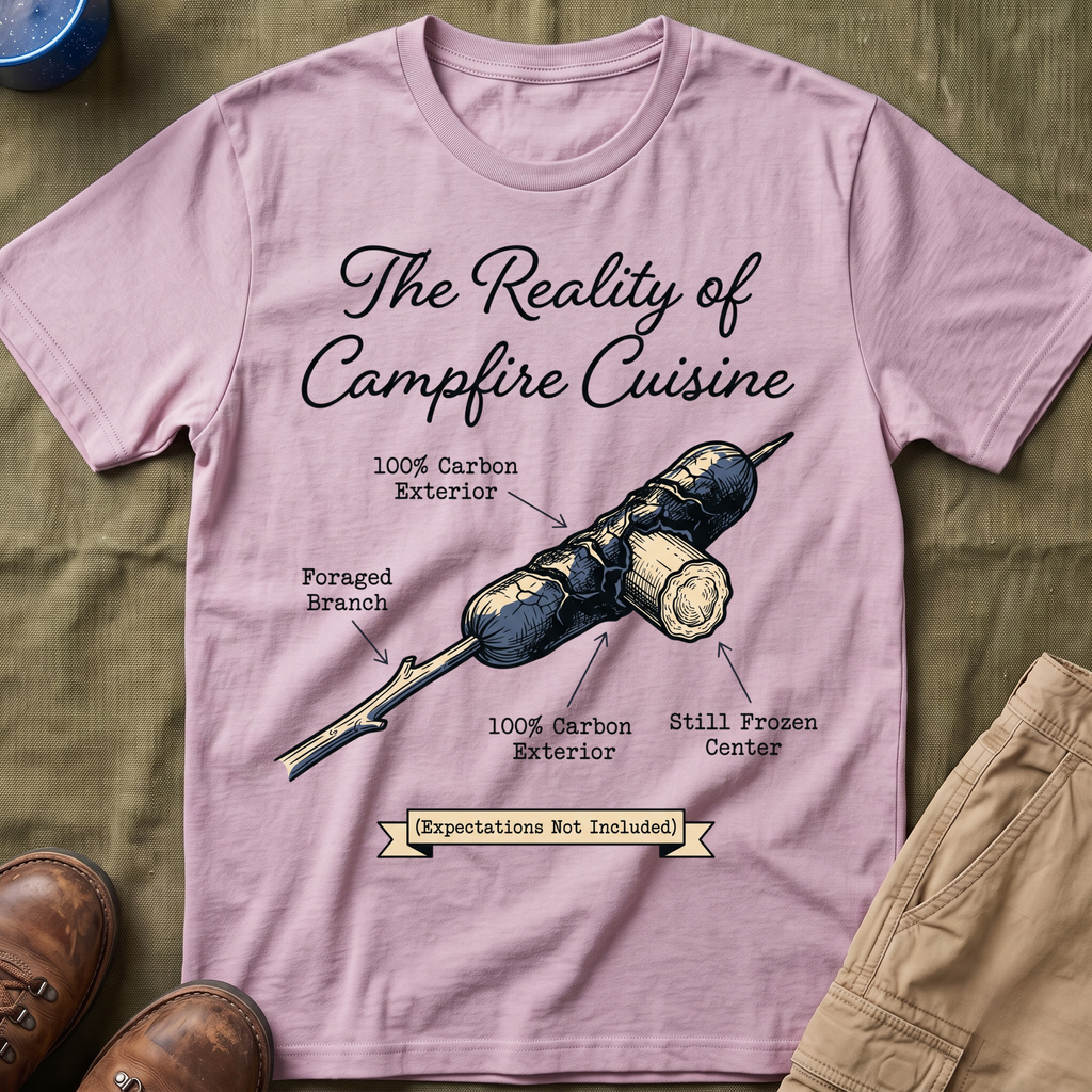 The Reality of Campfire Cuisine — Expectations Not Included T-Shirt