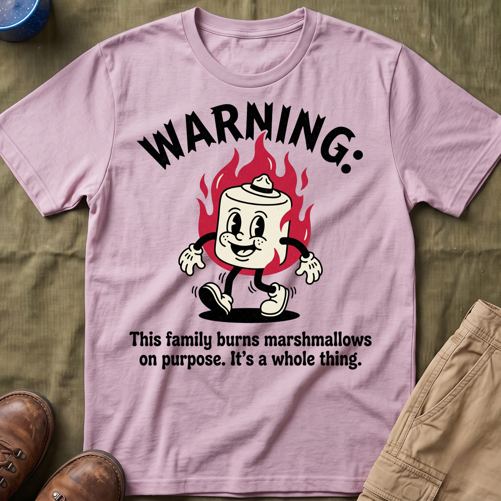 This Family Burns Marshmallows On Purpose Retro T-Shirt