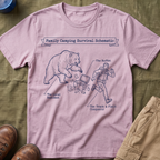 Family Camping Survival Schematic With The Bear T-Shirt