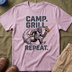 Camp, Grill, Repeat — With Bigfoot T-Shirt