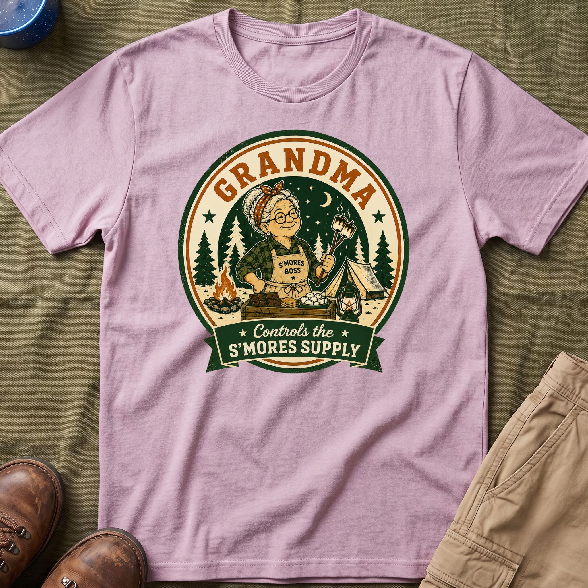 Grandma — Controls The S'Mores Supply Matching T-Shirt