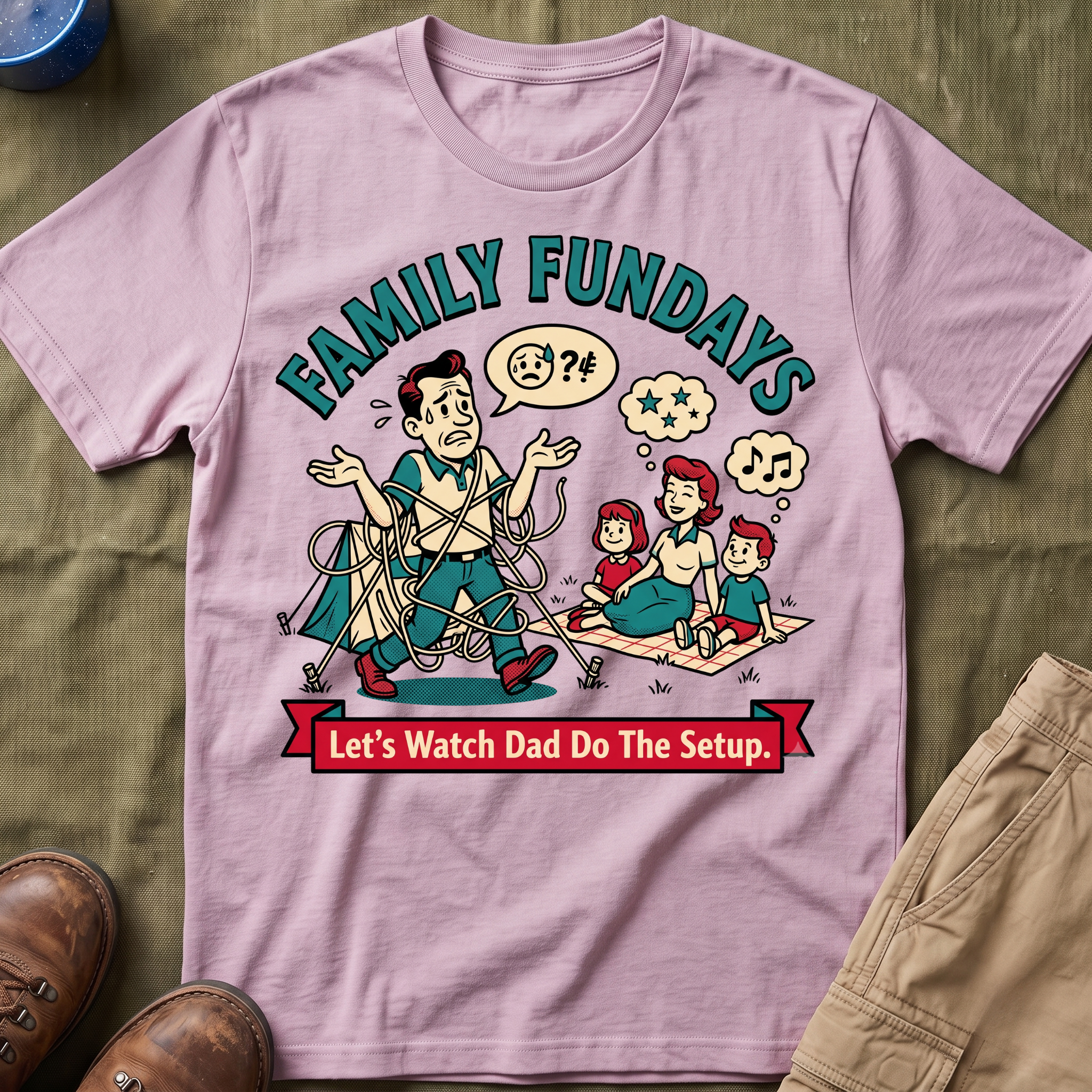 Family Fundays — Let's Watch Dad Do The Setup T-Shirt