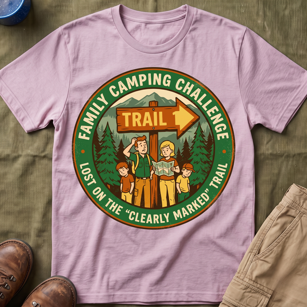 Family Camping Challenge — Lost On The Clearly Marked Trail T-Shirt