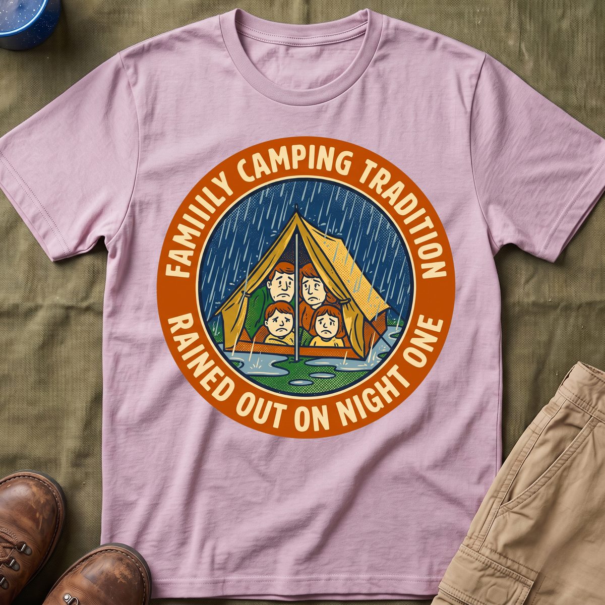 Family Camping Tradition — Rained Out On Night One T-Shirt