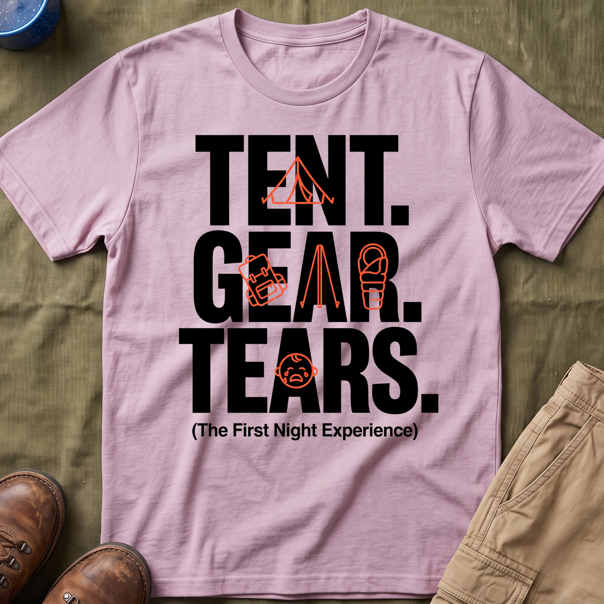 Tent Gear Tears — The First Night Experience T-Shirt