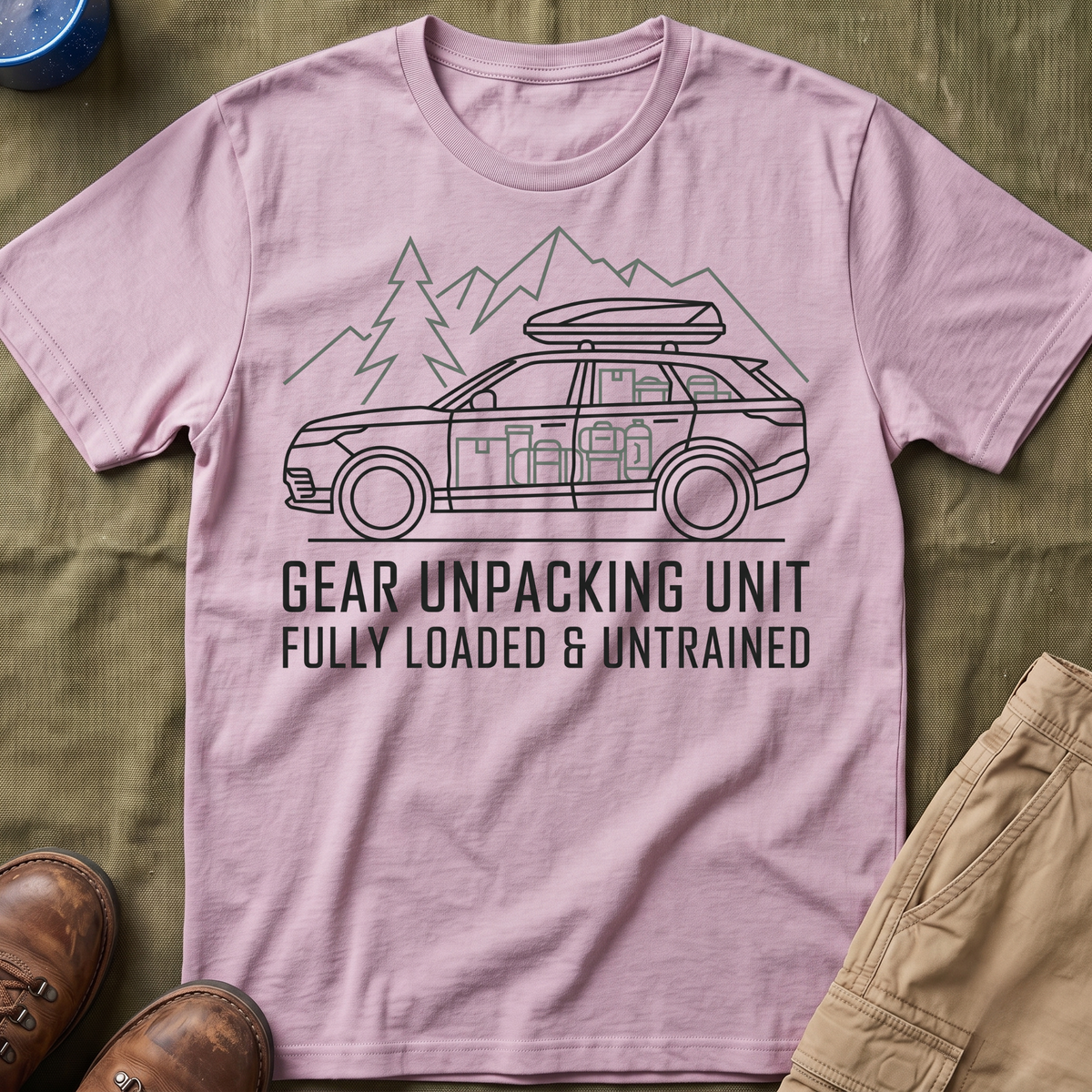 Gear Unpacking Unit — Fully Loaded and Untrained T-Shirt