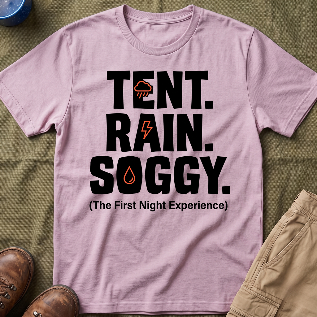Tent Rain Soggy — The First Night Experience T-Shirt